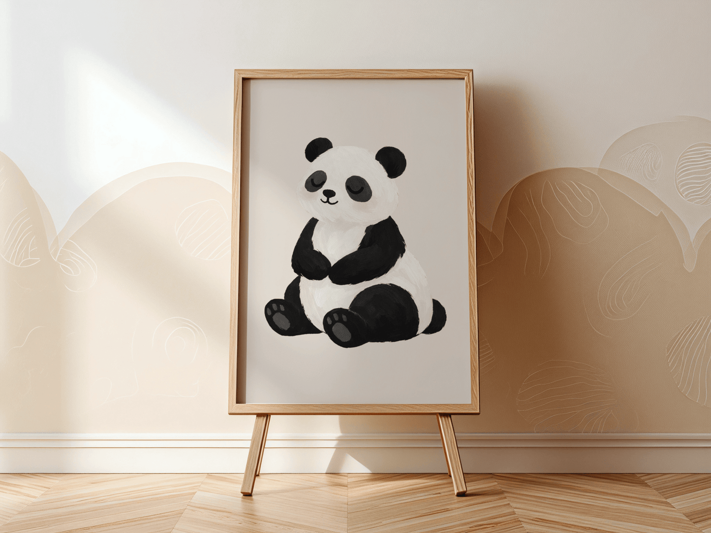 Schattige Panda - Babykamer Poster of Canvas wanddecoratie