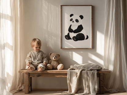 Schattige Panda - Babykamer Poster of Canvas wanddecoratie