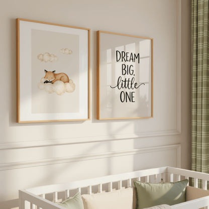 Slapend Vosje - Babykamer Poster of Canvas wanddecoratie