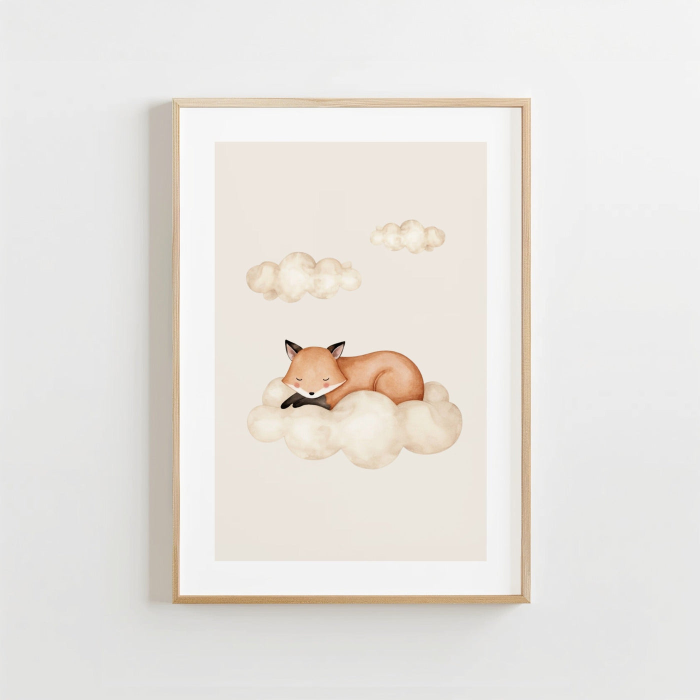 Slapend Vosje - Babykamer Poster of Canvas wanddecoratie