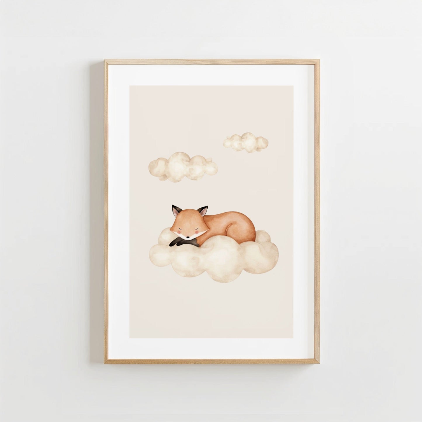 Slapend Vosje - Babykamer Poster of Canvas wanddecoratie