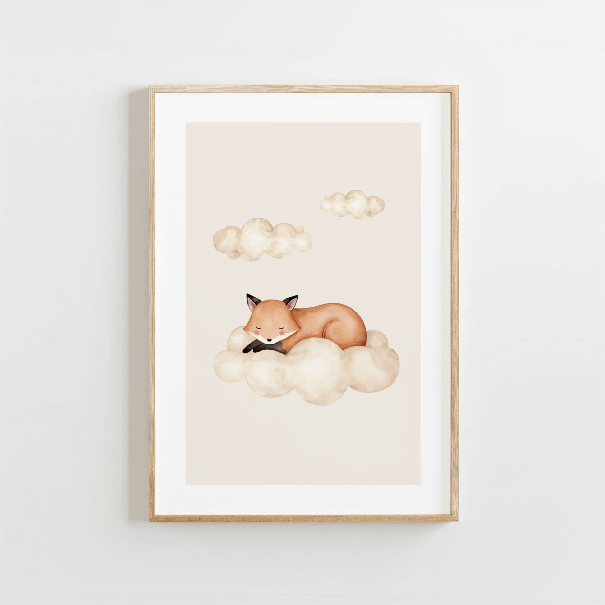 Slapend Vosje - Babykamer Poster of Canvas wanddecoratie