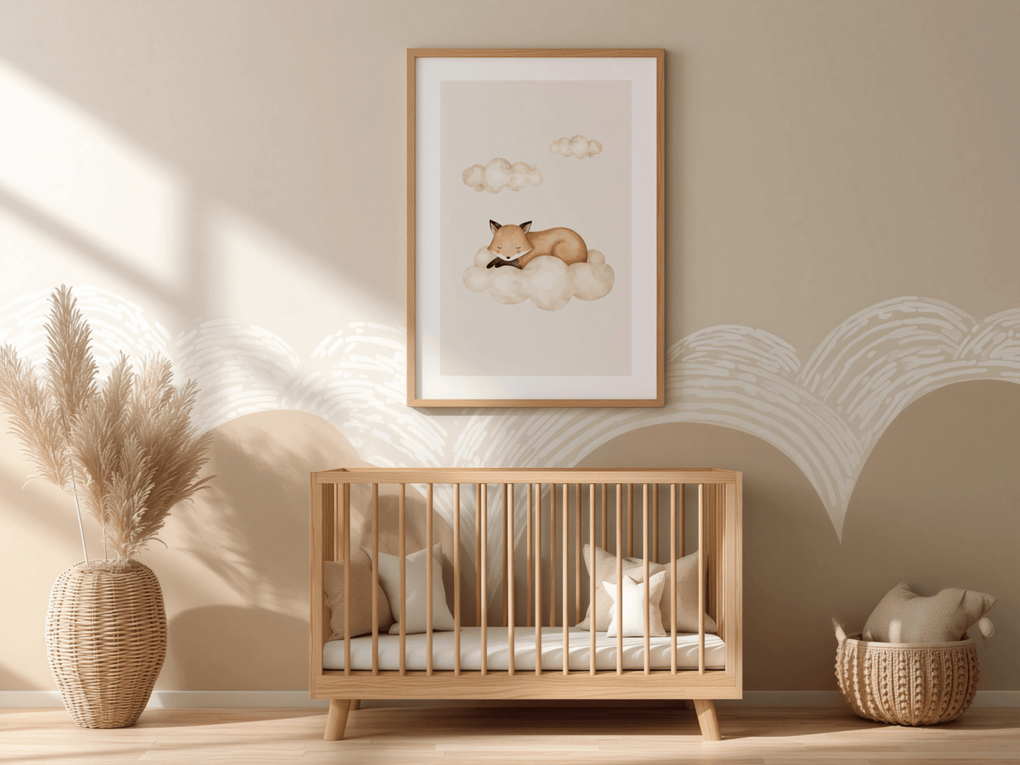 Slapend Vosje - Babykamer Poster of Canvas wanddecoratie
