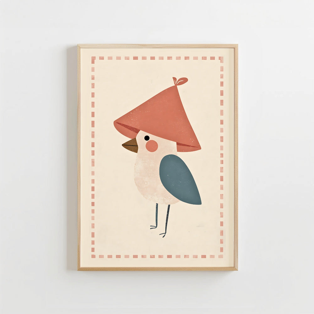 Vogel Poster Kinderkamer | Vrolijke Bosdieren Poster of Canvas wanddecoratie