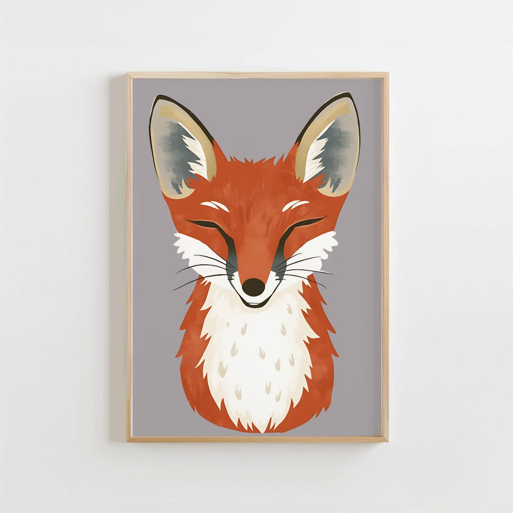 Vos Poster Kinderkamer | Bosdieren Illustratie of Canvas wanddecoratie