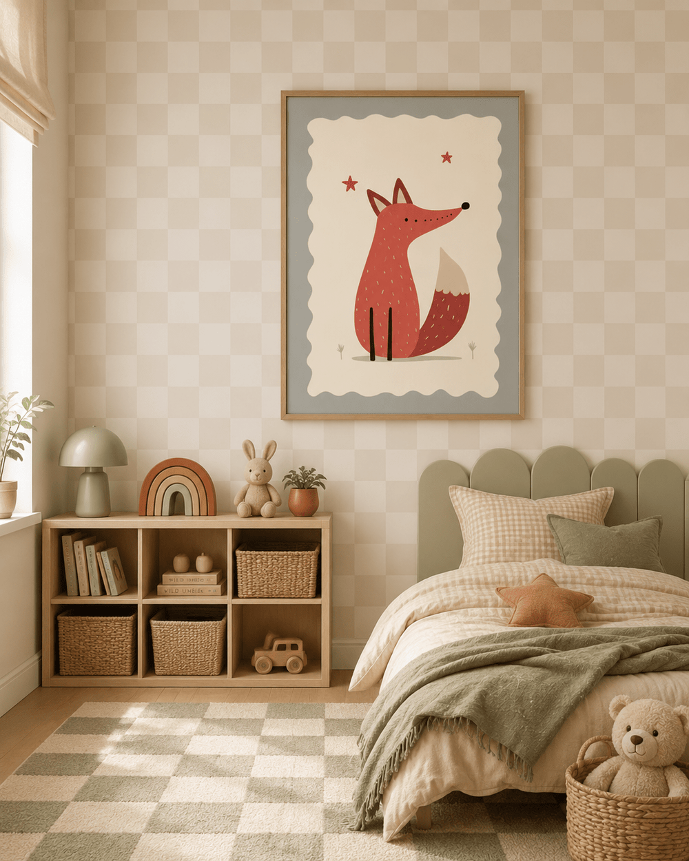 Vos Poster Kinderkamer | Sterren Bosdieren Poster of Canvas wanddecoratie