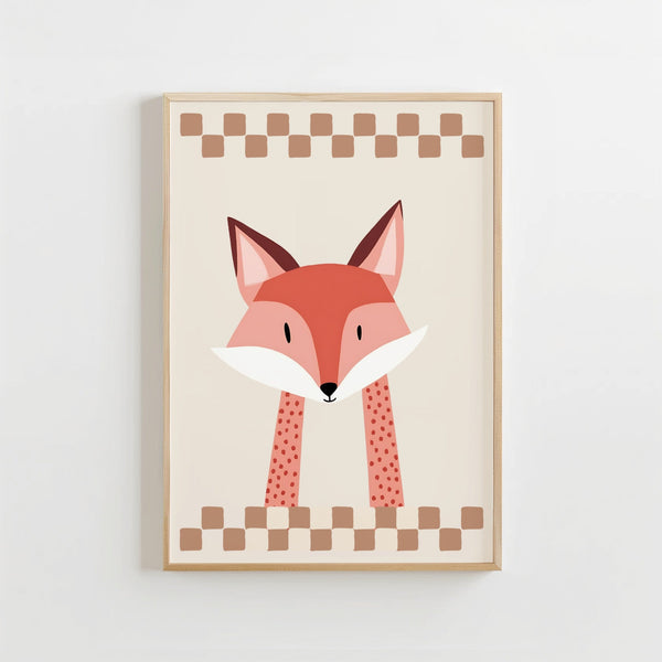 Vos Poster Kinderkamer | Stoere Bosdieren Poster of Canvas wanddecoratie