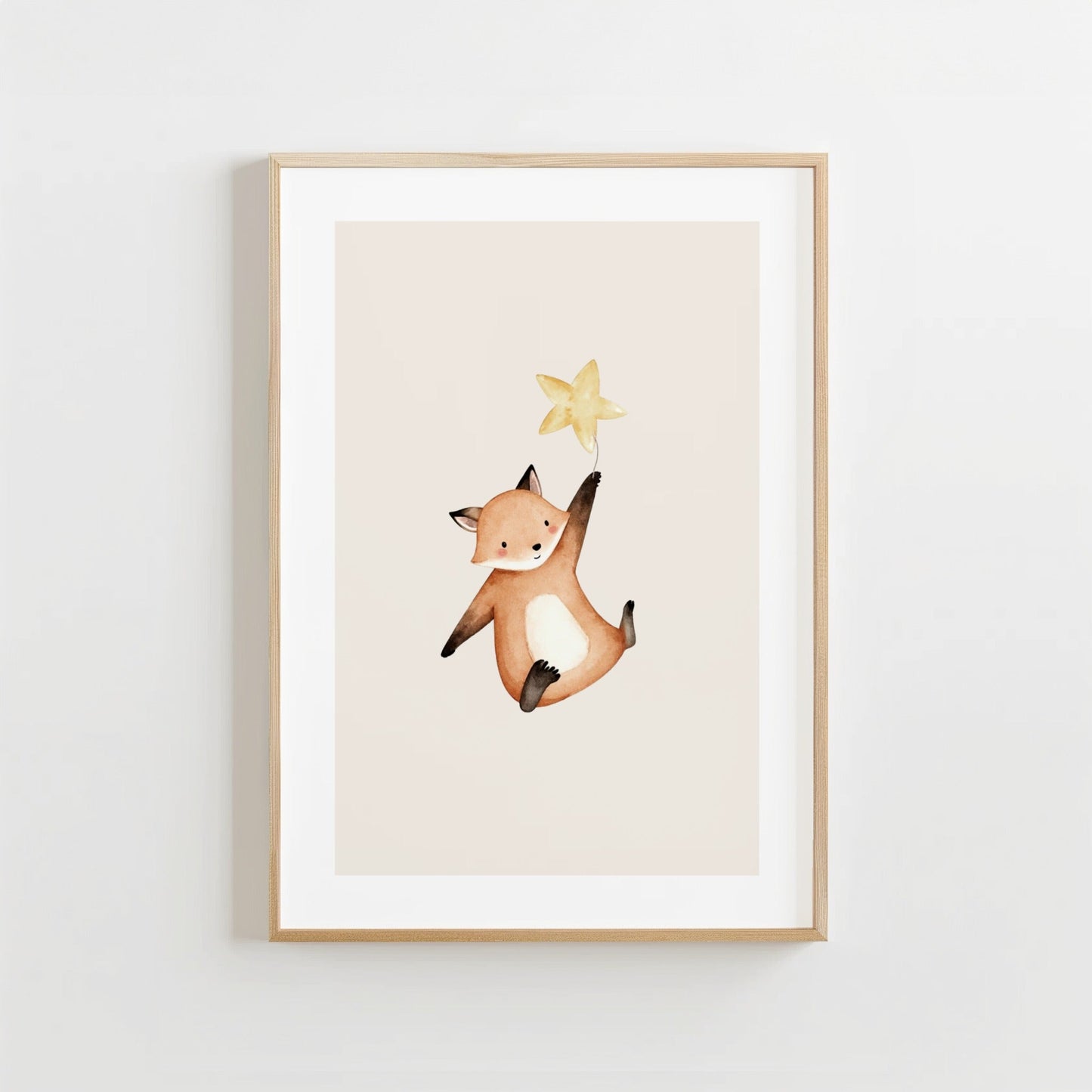 Vosje met ster - Babykamer Poster of Canvas wanddecoratie