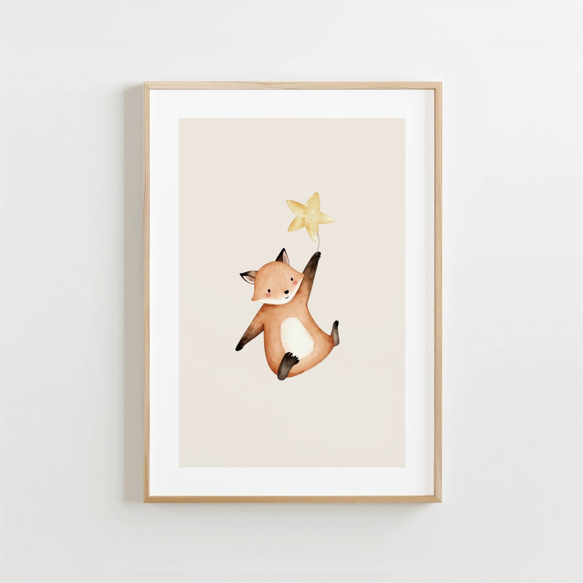 Vosje met ster - Babykamer Poster of Canvas wanddecoratie