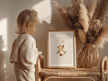 Vosje met ster - Babykamer Poster of Canvas wanddecoratie