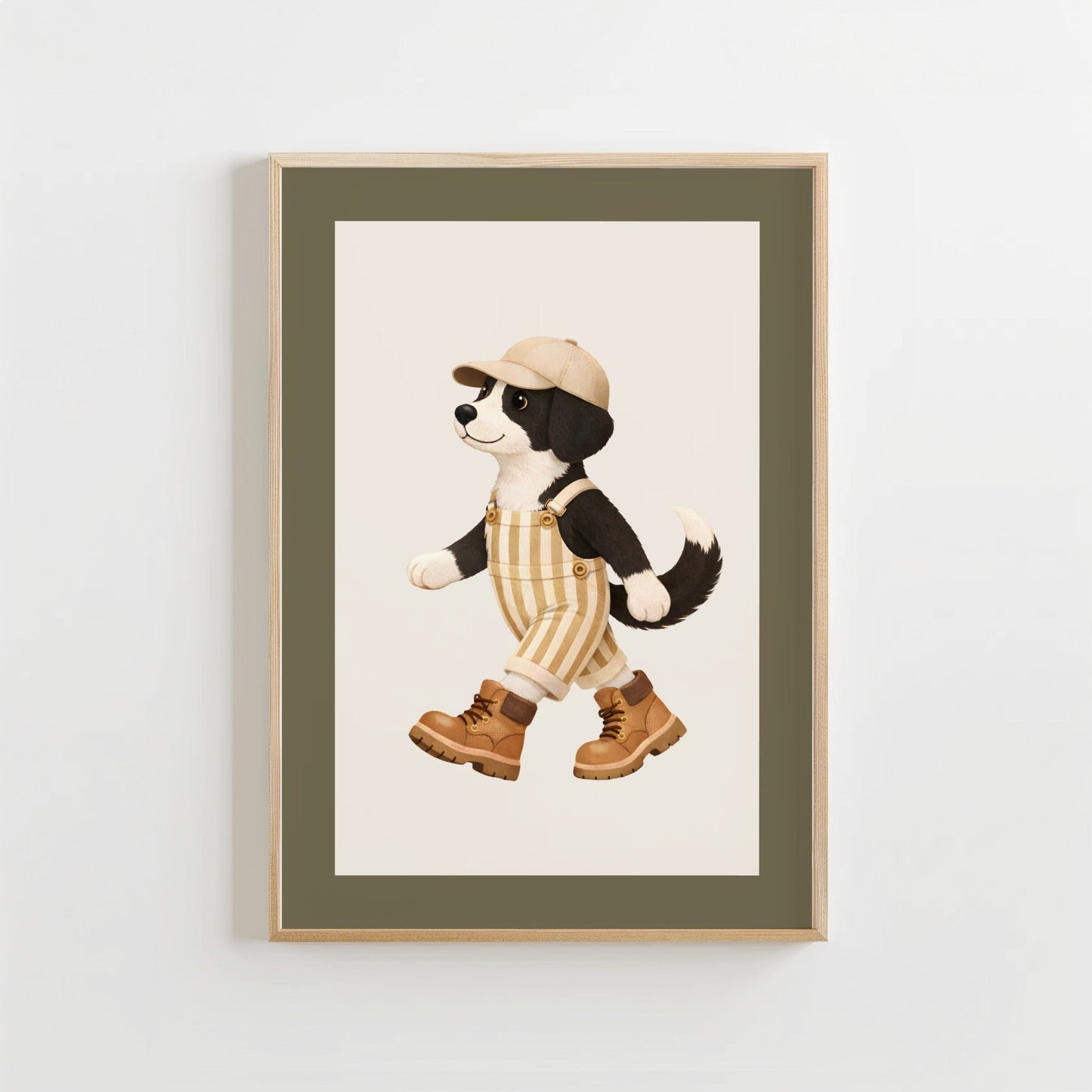 Wandelend hondje - Kinderkamer Poster of Canvas wanddecoratie