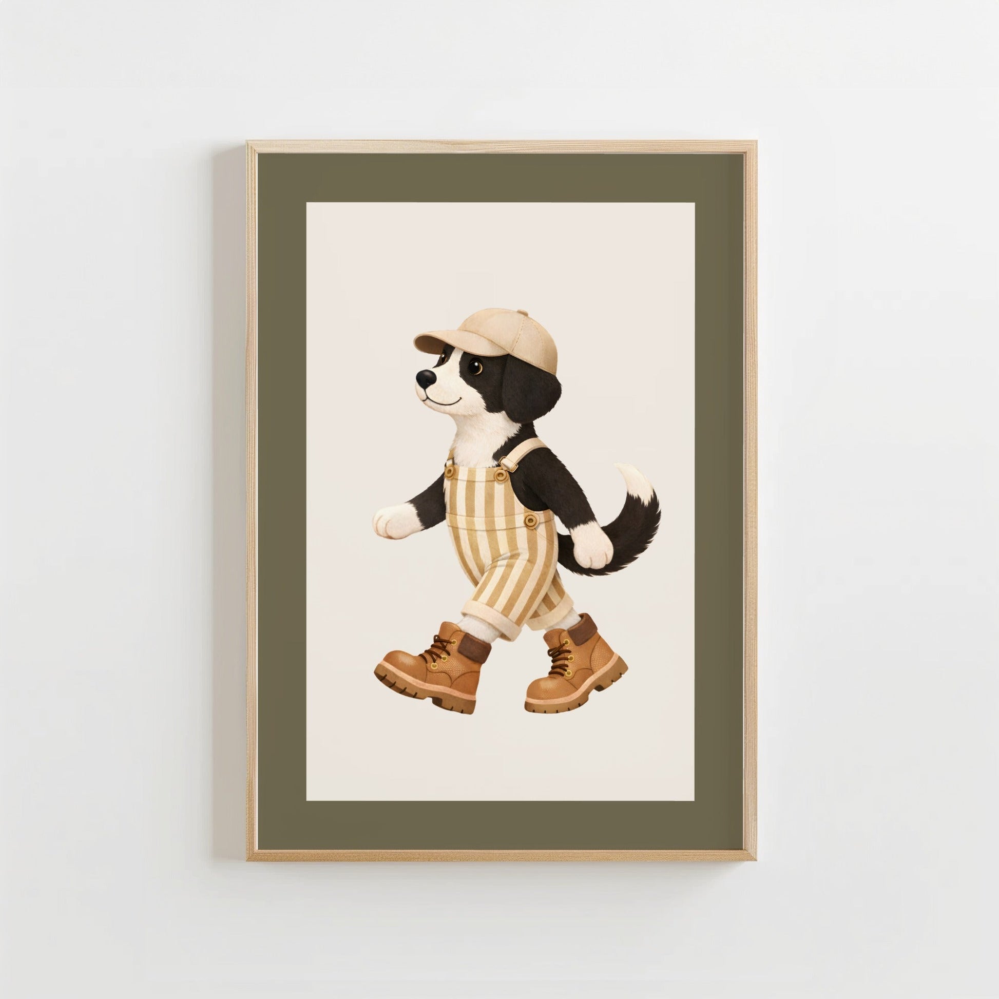 Wandelend hondje - Kinderkamer Poster of Canvas wanddecoratie