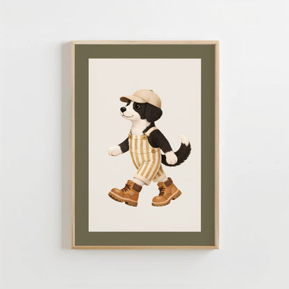 Wandelend hondje - Kinderkamer Poster of Canvas wanddecoratie