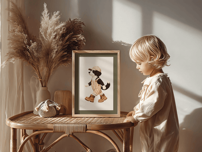 Wandelend hondje - Kinderkamer Poster of Canvas wanddecoratie