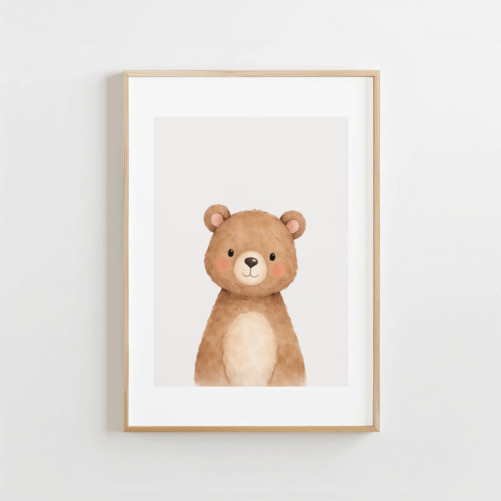 Zachte Knuffelbeer - Kinderkamer Poster of Canvas wanddecoratie