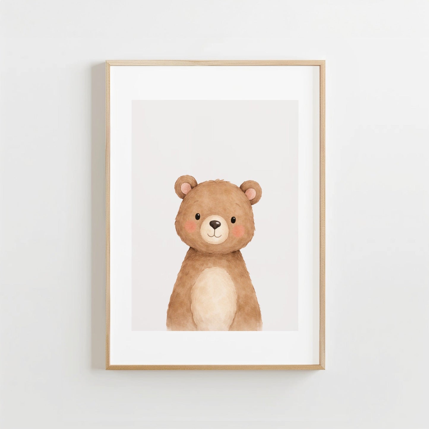 Zachte Knuffelbeer - Kinderkamer Poster of Canvas wanddecoratie