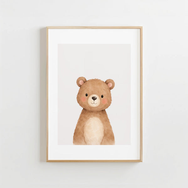 Zachte Knuffelbeer - Kinderkamer Poster of Canvas wanddecoratie