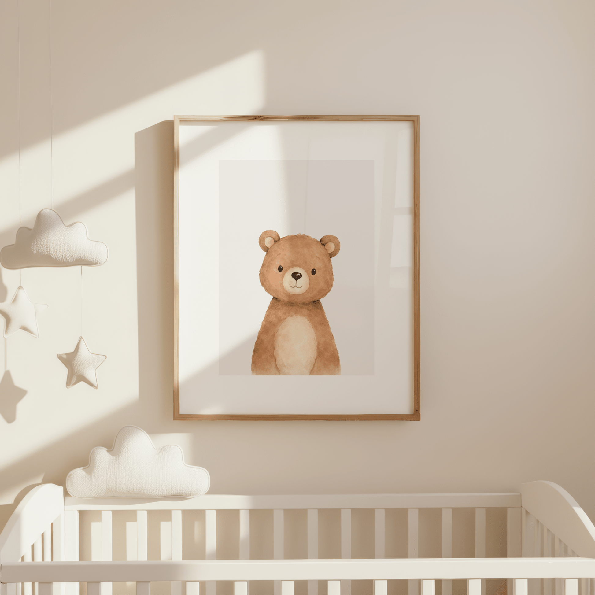 Zachte Knuffelbeer - Kinderkamer Poster of Canvas wanddecoratie