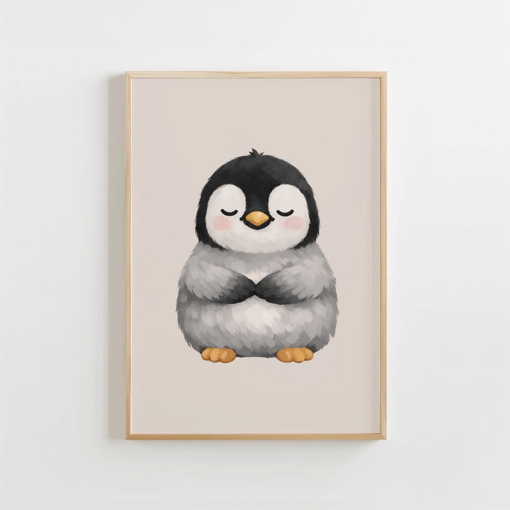 Zachte Pinguïn - Babykamer Poster of Canvas wanddecoratie