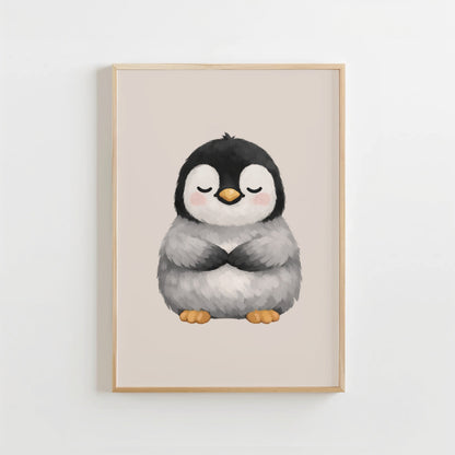 Zachte Pinguïn - Babykamer Poster of Canvas wanddecoratie